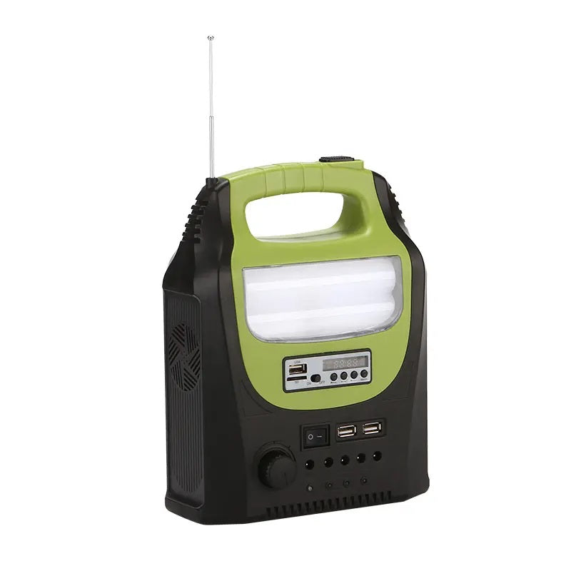 GD-8071 Hordozható Napelemes Készlet 3 LED Izzóval, Telefon Töltéssel, FM Rádióval, Bluetooth-szal és MP3-mal