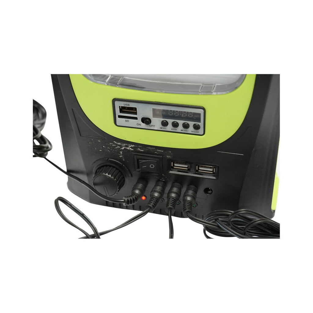 GD-8071 Hordozható Napelemes Készlet 3 LED Izzóval, Telefon Töltéssel, FM Rádióval, Bluetooth-szal és MP3-mal