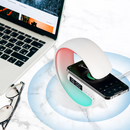 3 az 1-ben vezeték nélküli töltőállomás RGB lámpával és bluetooth hangszóróval, alkalmazásvezérlés
