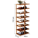 8 Polcos Barna Cipőtartó 48x24x112cm - Hálószoba és Előszoba Cipőrendszerező