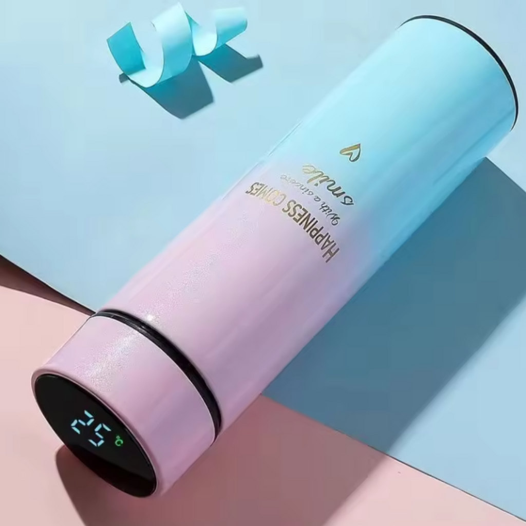 Digitális Termosz 500ml Rozsdamentes Acélból LED Hőmérséklet Kijelzővel - 12-14 Órás Hőszigetelés