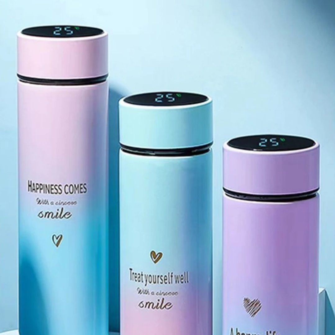 Digitális Termosz 500ml Rozsdamentes Acélból LED Hőmérséklet Kijelzővel - 12-14 Órás Hőszigetelés