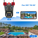 12MP Ultra HD WiFi megfigyelő kamera - Kültéri/Beltéri PTZ-vel, 5X zoommal, éjjellátóval és beépített szirénával