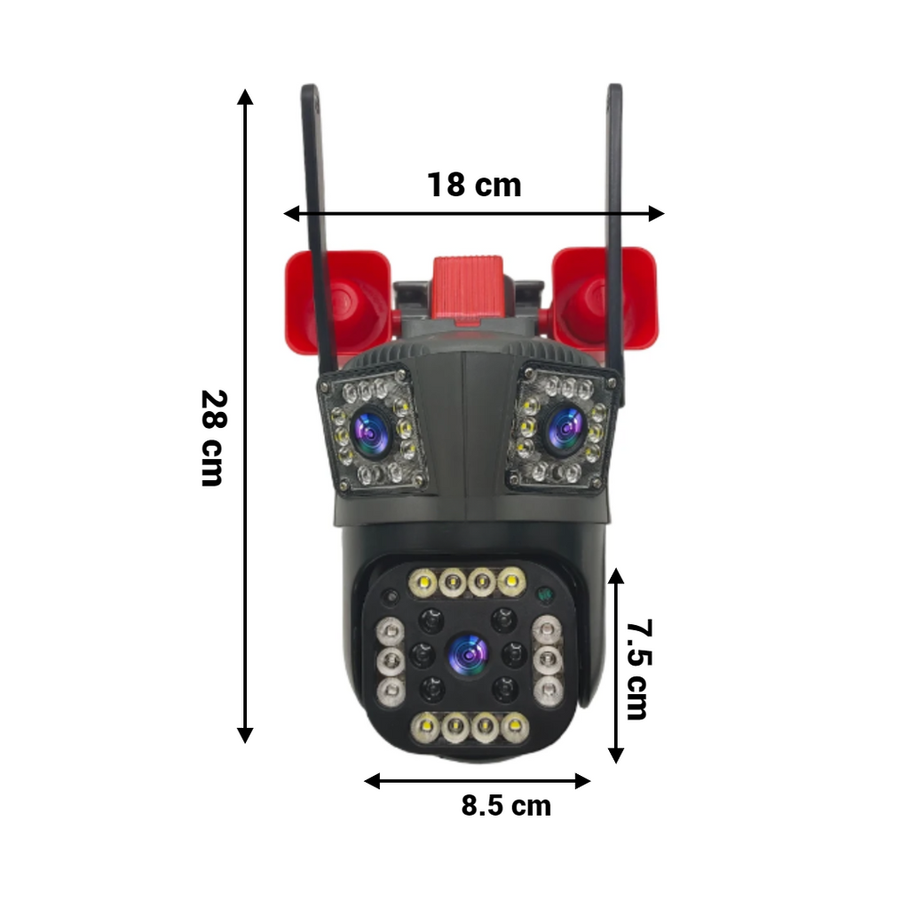 12MP Ultra HD WiFi megfigyelő kamera - Kültéri/Beltéri PTZ-vel, 5X zoommal, éjjellátóval és beépített szirénával