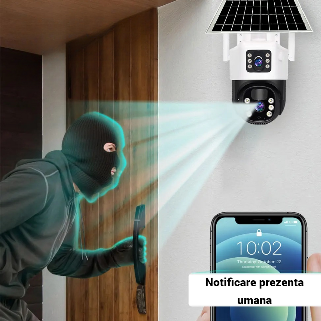 Smart WiFi IP megfigyelő kamera kettős lencsével és IR-rel - Mozgásriasztás és mikrofon