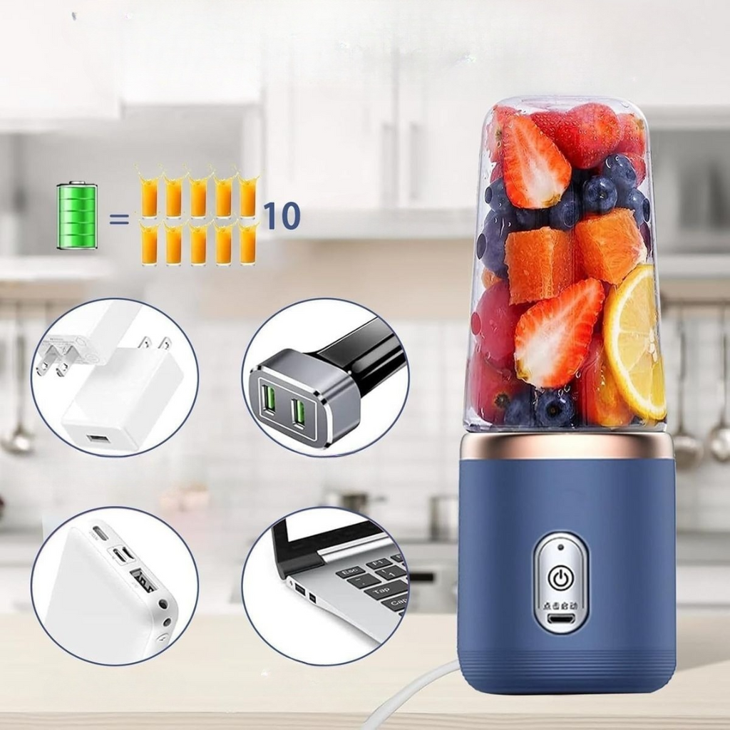 Professzionális csomag: 5 literes rozsdamentes acél elektromos húsdaráló és zöldségaprító + hordozható mini USB turmixgép, 6 pengével, 2 db 400 ml-es tartállyal