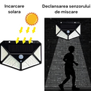 100 LED-es napelemes lámpa mozgásérzékelővel - 600 lumen