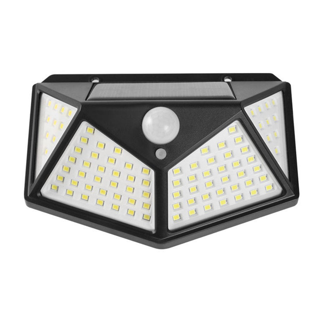 100 LED-es napelemes lámpa mozgásérzékelővel - 600 lumen