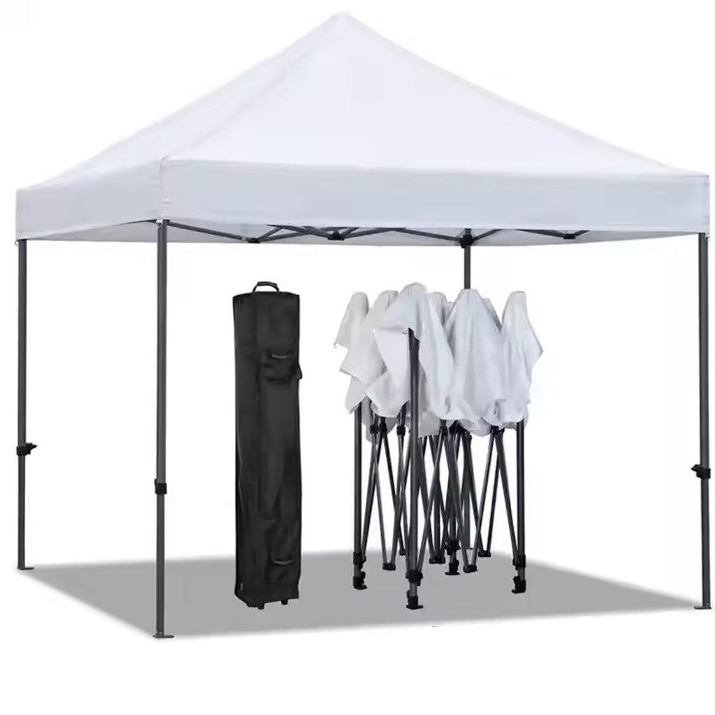 Fehér összecsukható pavilon sátor, 3x3 m, fém keret
