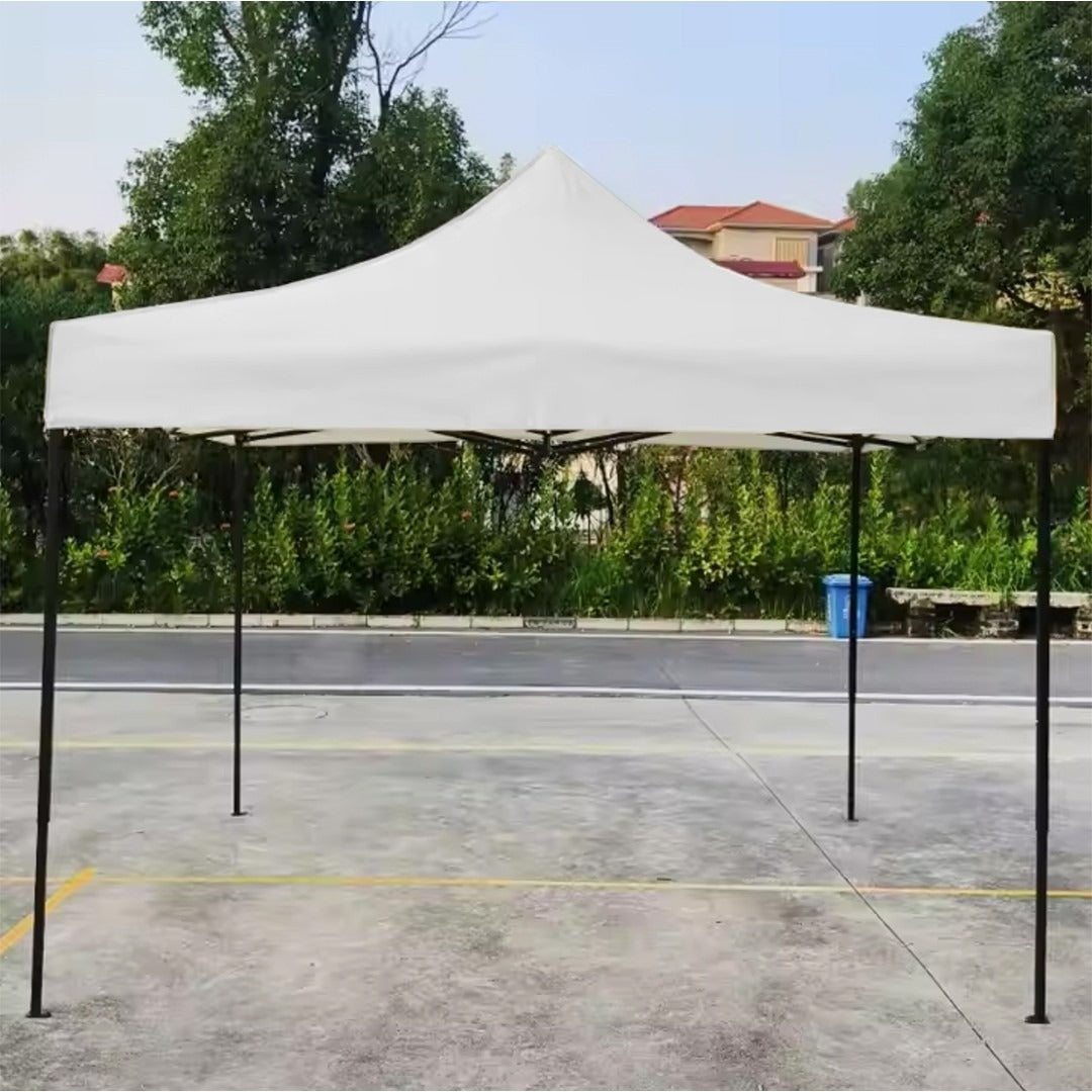 Fehér összecsukható pavilon sátor, 3x3 m, fém keret