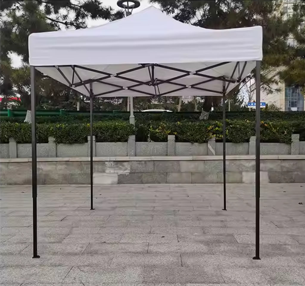 Fehér összecsukható pavilon sátor, 3x3 m, fém keret