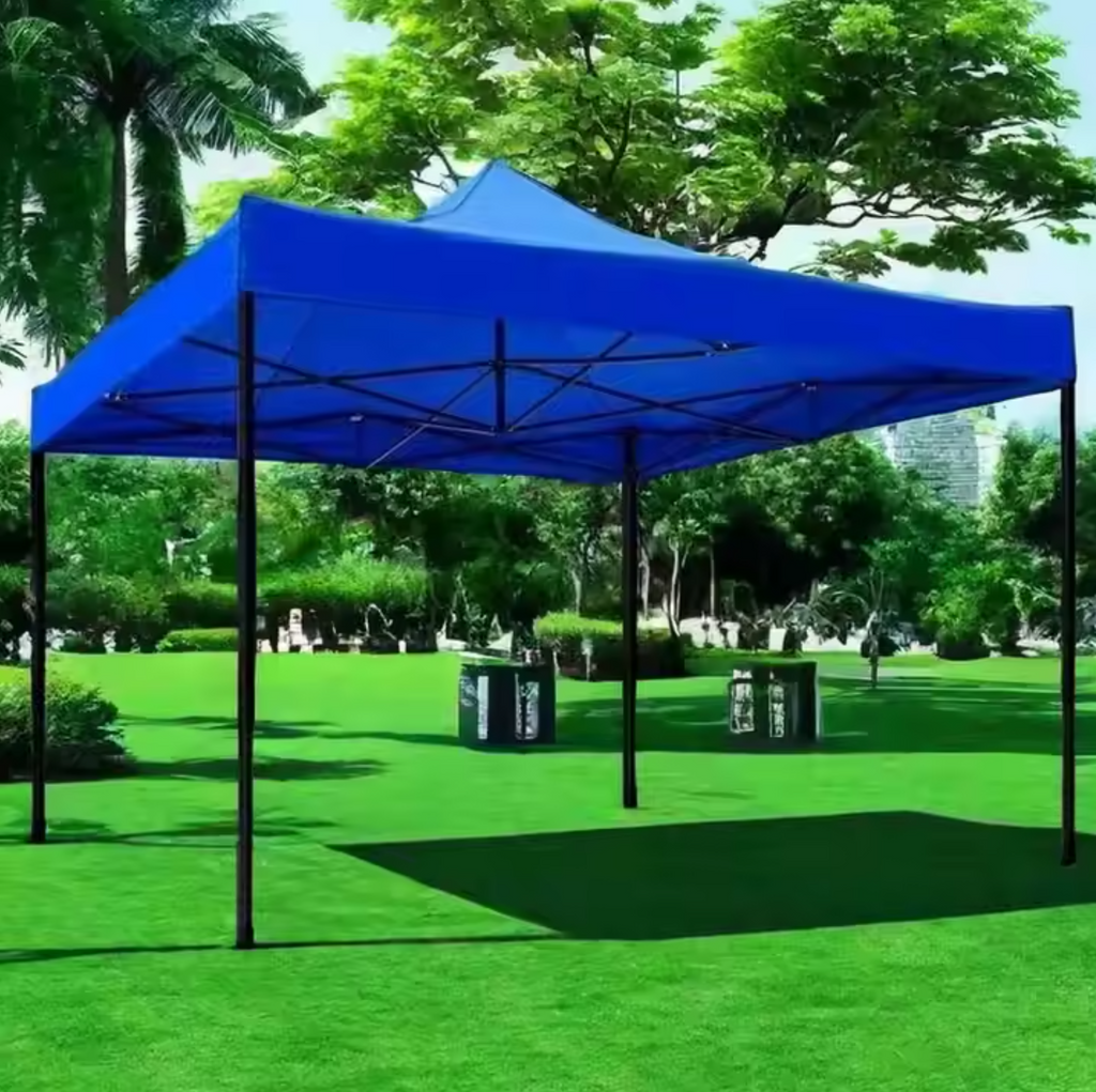 3x3m Összecsukható Pavilon Fémvázzal - Tartós Kék Kerti Sátor