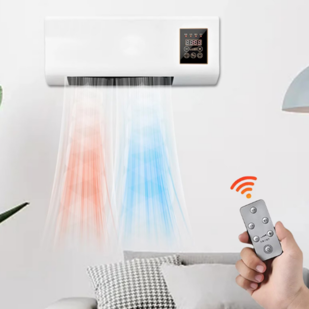 Hordozható 2-in-1 Légkondicionáló Távirányítóval - Fűtés és Hűtés Funkciók, Falra Szerelhető