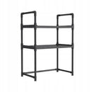 Mikrohullámú sütő rendszerező tartó 2 polccal - Többfunkciós konyhai polc akasztóval