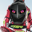 Vízálló motoros hátizsák LED-del és karbon dizájnnal - laptop rekesz, merev tok