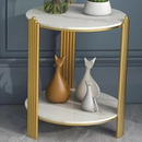Kerek dohányzóasztal 2 polccal és fémvázzal - Modern design a nappaliba