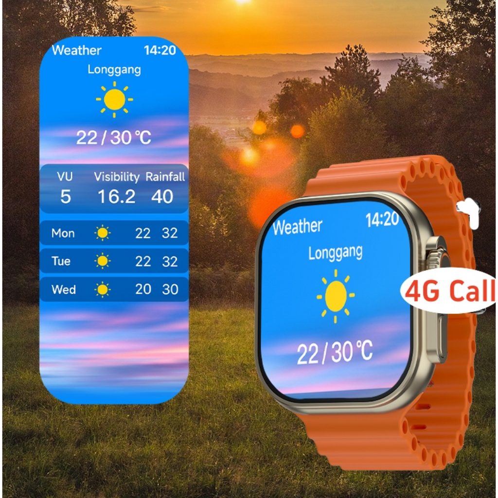 K4G Ultra Smartwatch 4G SIM-mel - Videóhívások, AI asszisztens és Egészségmonitor