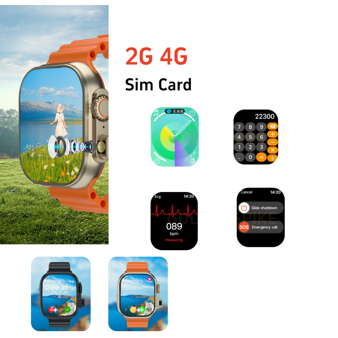 K4G Ultra Smartwatch 4G SIM-mel - Videóhívások, AI asszisztens és Egészségmonitor