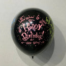 Fekete Happy Birthday Prémium Latex Léggömb - Elegáns Születésnapi Dekorációk