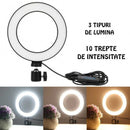 Professzionális kör alakú LED lámpa állvánnyal és telefontartóval - Ring Light sminkhez és fotózáshoz
