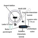 Professzionális kör alakú LED lámpa állvánnyal és telefontartóval - Ring Light sminkhez és fotózáshoz