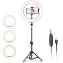 Professzionális kör alakú LED lámpa állvánnyal és telefontartóval - Ring Light sminkhez és fotózáshoz