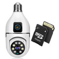 E27 360°-os Ultra HD 2MP WiFi megfigyelő kamera + 32GB kártya - Kétirányú hang és éjjellátó