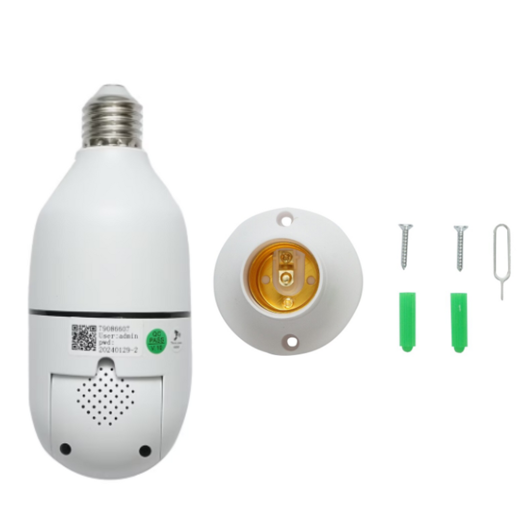 E27 360°-os Ultra HD 2MP WiFi megfigyelő kamera + 32GB kártya - Kétirányú hang és éjjellátó