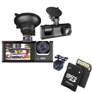 Full HD 1080P autós DVR kamera 3 lencsével + 32GB kártya - 170°-os látószög, éjjellátó, G-szenzor