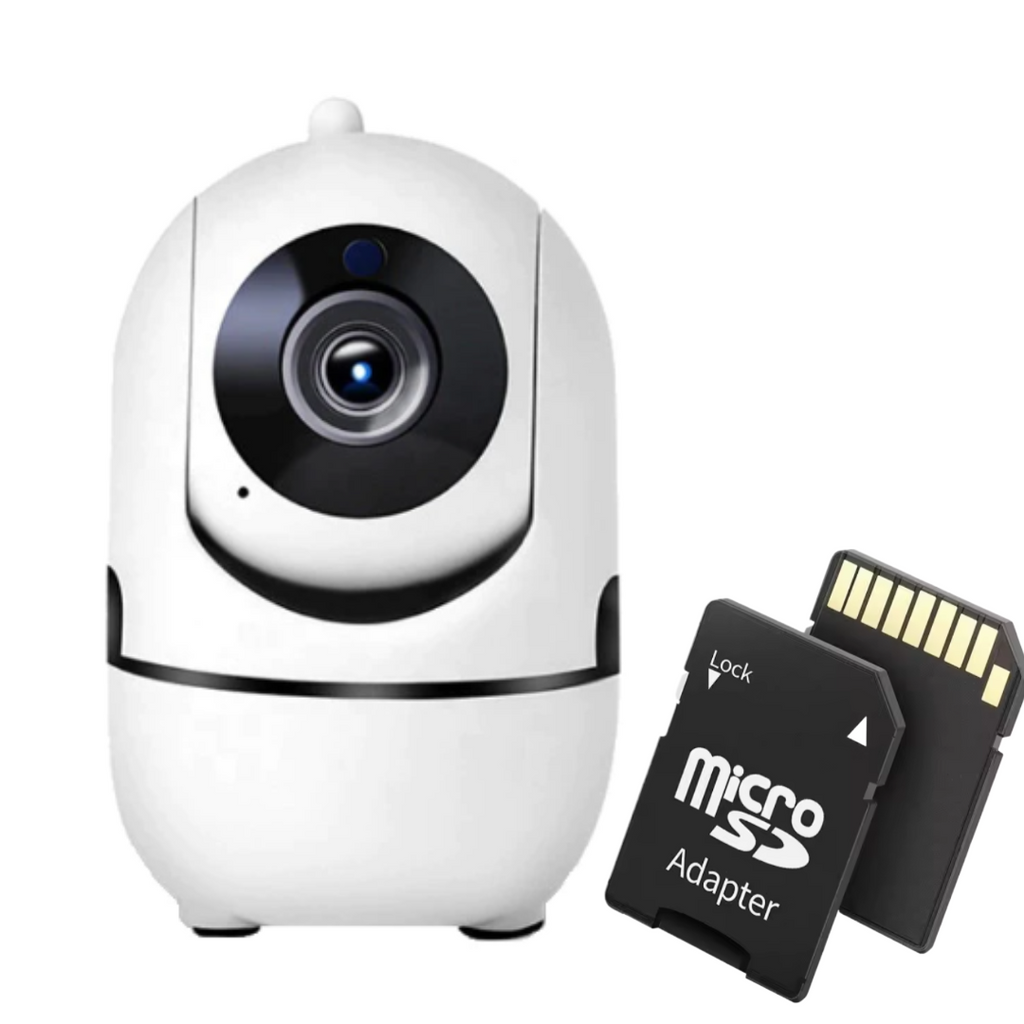 Intelligens WiFi HD720p megfigyelő kamera csomag + 32GB memóriakártya - Kétirányú hang, Éjszakai látás