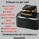 Digitális forrólevegős fritőz 12L 1700W - Érintőképernyős vezérlés, 11 program, LED kijelző, Olajmentes főzés