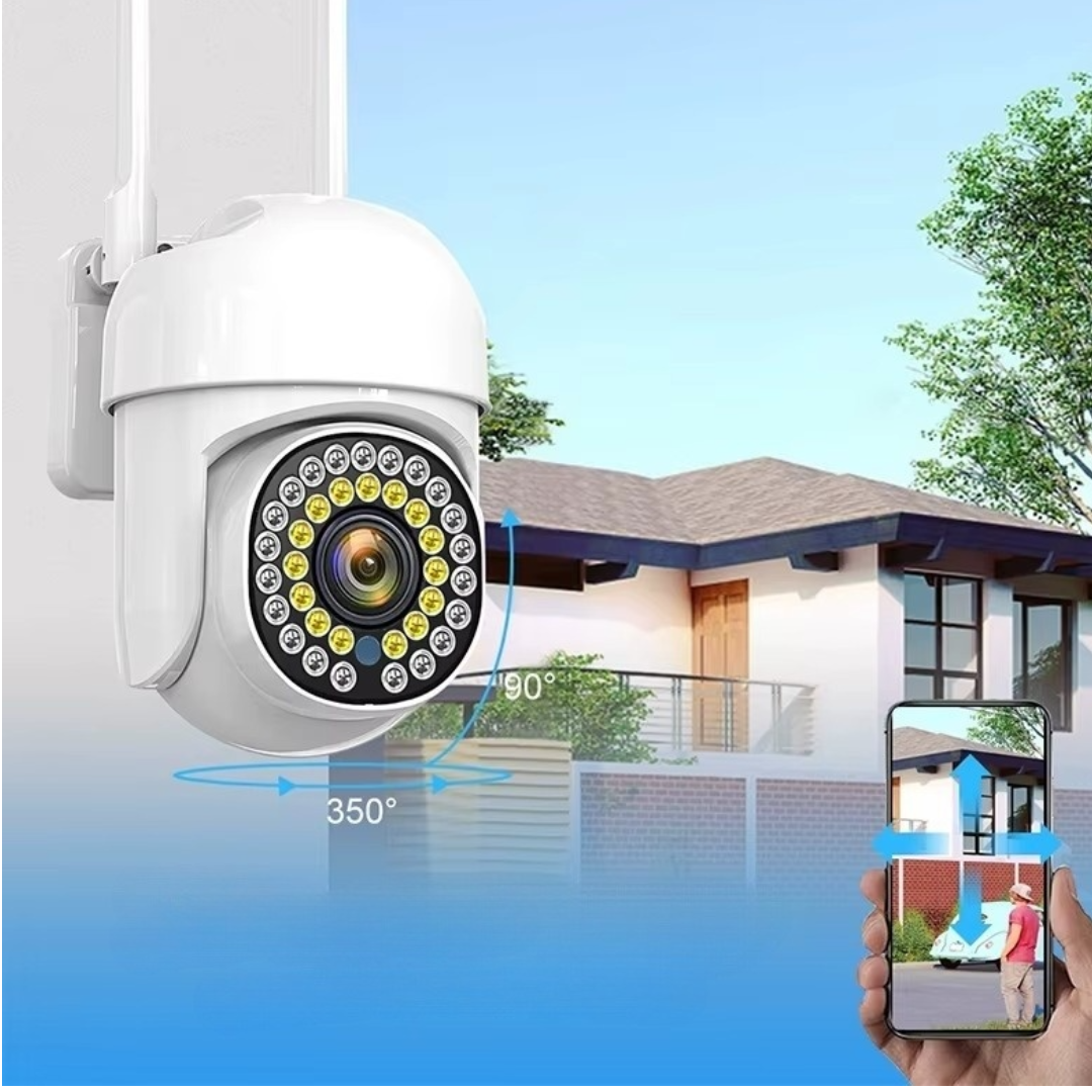 2 db WiFi kültéri/beltéri megfigyelő kamera szett színes éjszakai látással, telefonos vezérléssel, mozgásérzékeléssel