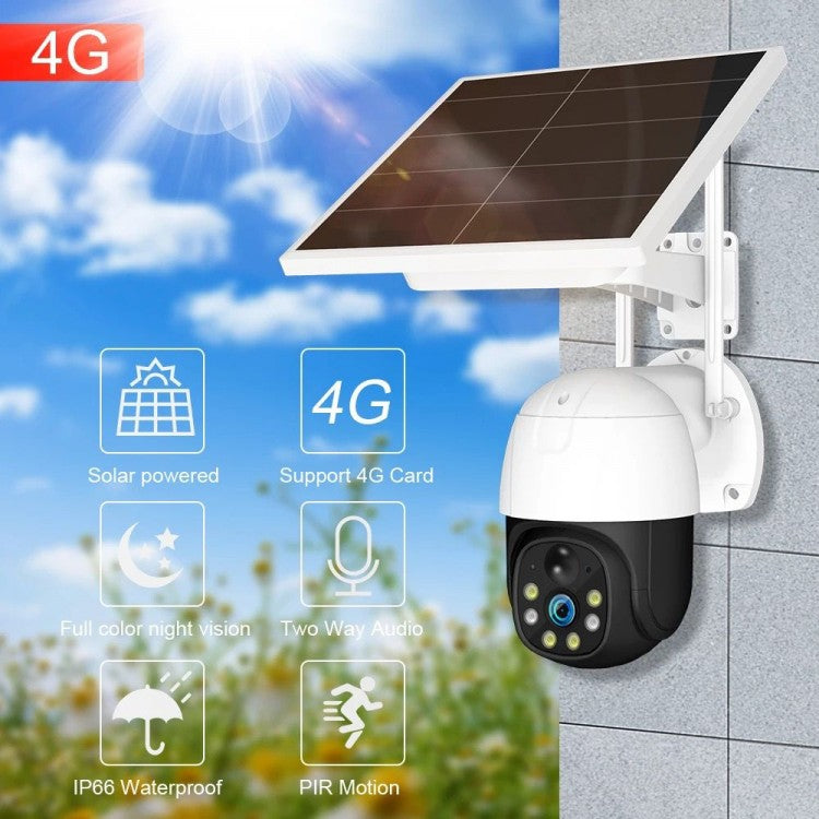 1+1 napelemes 4G SIM kártyás térfigyelő kamera szett, 5MP Full HD 1080p, 10X zoom, 9W napelem, IP66