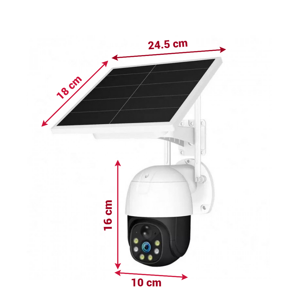 1+1 napelemes 4G SIM kártyás térfigyelő kamera szett, 5MP Full HD 1080p, 10X zoom, 9W napelem, IP66