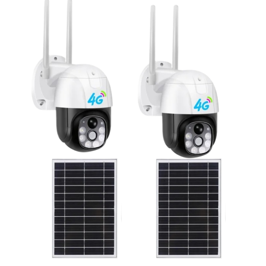 1+1 napelemes 4G SIM kártyás térfigyelő kamera szett, 5MP Full HD 1080p, 10X zoom, 9W napelem, IP66