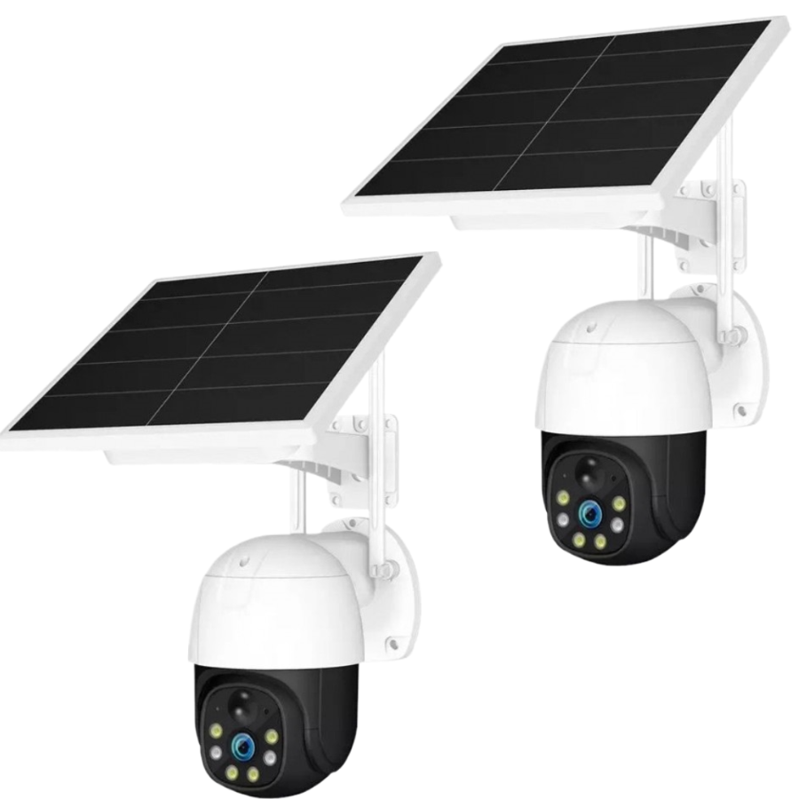 1+1 napelemes 4G SIM kártyás térfigyelő kamera szett, 5MP Full HD 1080p, 10X zoom, 9W napelem, IP66