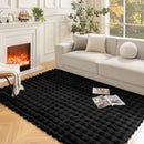 Műszőrme szőnyeg 3D Bubble Nordic design 180x230cm - Puha és bolyhos nappaliba és hálószobába, fekete