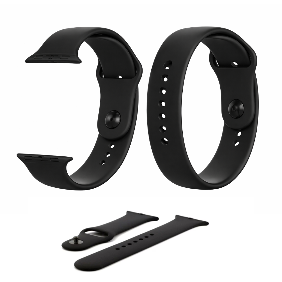 Prémium szilikon szíj 20mm - Univerzális okosórákhoz és klasszikus órákhoz - Elegáns fekete design