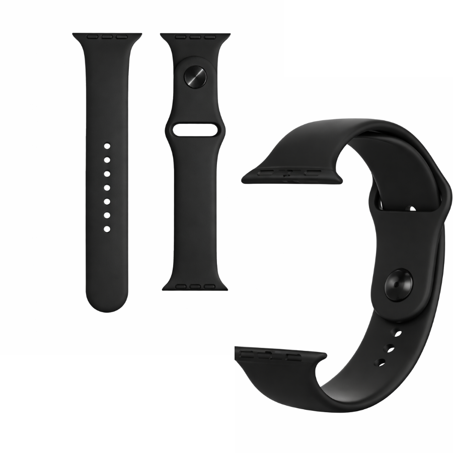 Prémium szilikon szíj 20mm - Univerzális okosórákhoz és klasszikus órákhoz - Elegáns fekete design