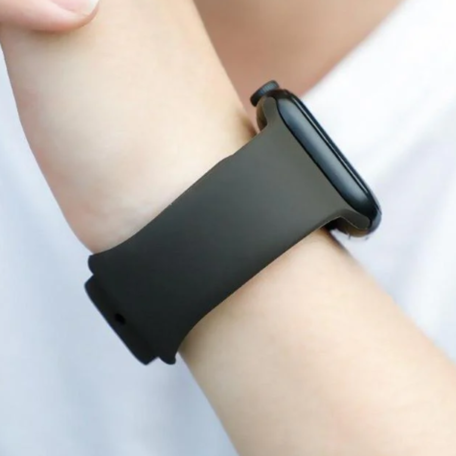 Prémium szilikon szíj 20mm - Univerzális okosórákhoz és klasszikus órákhoz - Elegáns fekete design