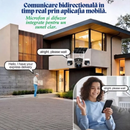 WIFI napelemes térfigyelő kamera 3 lencsével, automatikus forgatással, intelligens követéssel, színes éjjellátóval, V380 Pro telefonvezérléssel