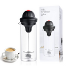 Elektromos tejhabosító 450 ml, hőálló üvegpohárral, sűrű és egyenletes habbal, ideális cappuccinohoz, lattéhoz és kávéhoz