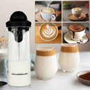 Elektromos tejhabosító 450 ml, hőálló üvegpohárral, sűrű és egyenletes habbal, ideális cappuccinohoz, lattéhoz és kávéhoz