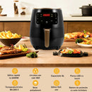 Gazdaságos Konyhai Csomag – Air Fryer 6L 2400W Olajmentes Fritőz Digitális Kijelzővel + 6 az 1-ben Zöldség- és Gyümölcsreszelő Tartállyal
