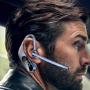 KJ12 vezeték nélküli Bluetooth headset, kihangosító mikrofonnal, 180°-os forgatás, LED kijelző, hosszú üzemidő, gyors csatlakozás, 10m hatótáv, fekete