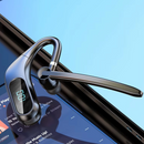 KJ12 vezeték nélküli Bluetooth headset, kihangosító mikrofonnal, 180°-os forgatás, LED kijelző, hosszú üzemidő, gyors csatlakozás, 10m hatótáv, fekete