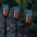 4X LED Szolár Lámpa Lánghatással Fáklya - 12 LED, Elegáns Design, Időjárásálló