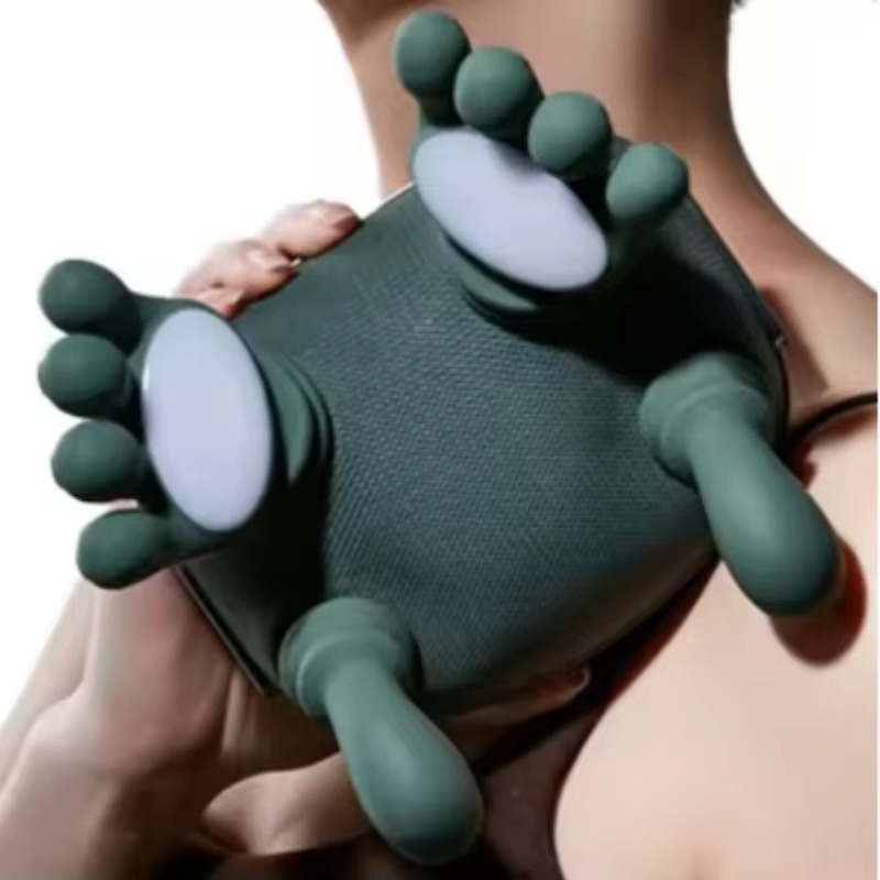 4D Nyakmasszírozó Készülék Valódi Kezek Típusú, Fűtéssel, USB, 3 Masszázsfokozat, 2 Hőszint, Nyakra és Vállra
