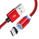 Mágneses 3in1 töltőkábel LED-del - Lightning, USB-C, Micro USB - iPhone/Android kompatibilis