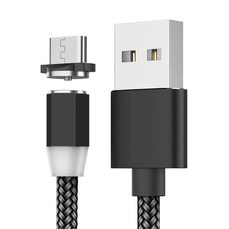Mágneses 3in1 töltőkábel LED-del - Lightning, USB-C, Micro USB - iPhone/Android kompatibilis